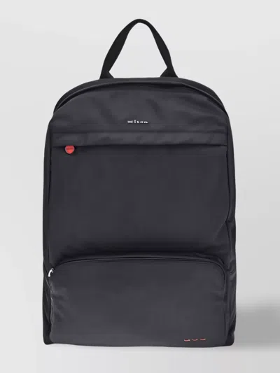 Kiton Stylish Backpack With Front Pockets In Black