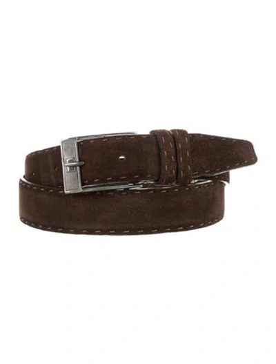 Pre-owned Kiton Suede Belt In Brown