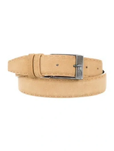 Pre-owned Kiton Suede Belt In Neutral