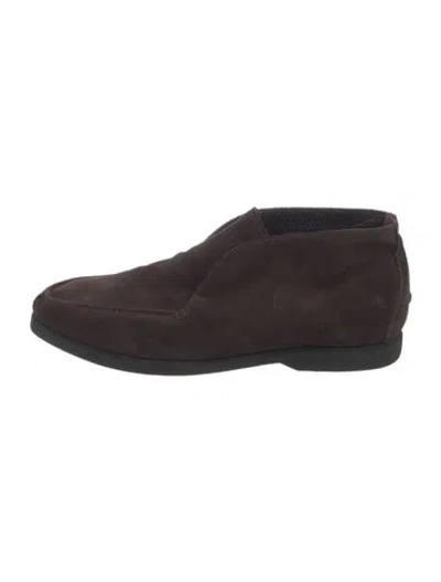 Pre-owned Kiton Suede Dress Loafers In Brown
