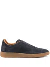 Kiton Suede Lace-up Sneakers In Blue