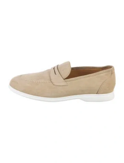 Pre-owned Kiton Suede Loafers In Neutral