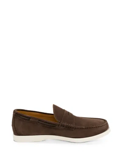Kiton Suede Penny Loafers In Brown