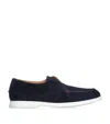 Kiton Suede Slip-on Loafers In Navy