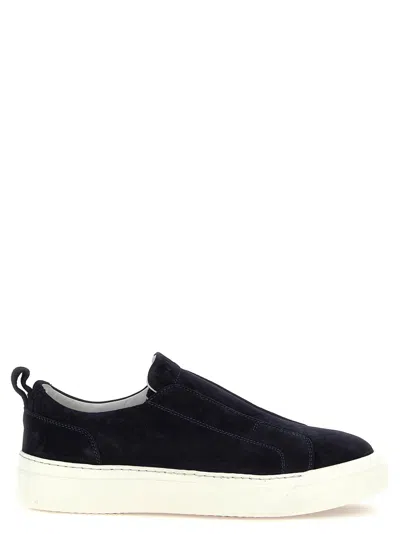 Kiton Suede Slip-on Sneakers In Blue