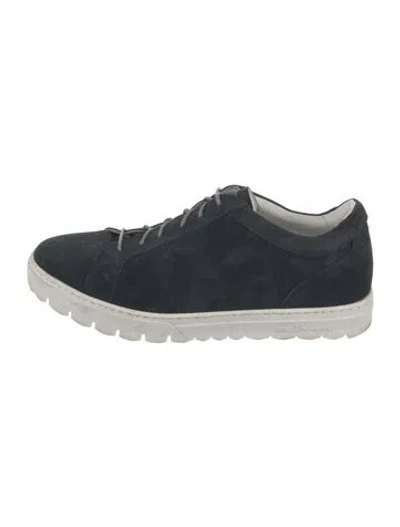 Pre-owned Kiton Suede Sneakers In Blue