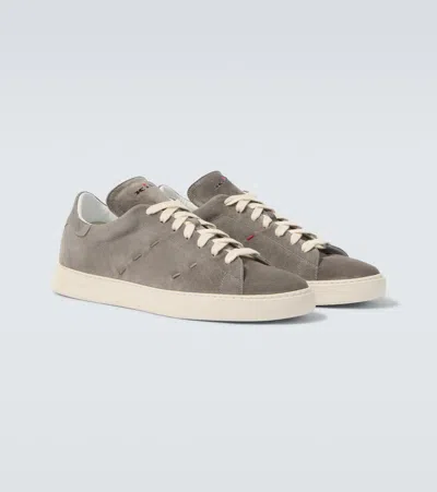 Kiton Suede Sneakers In Gold
