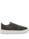 Kiton Suede Low Top Sneakers With Pull Tab In Gray