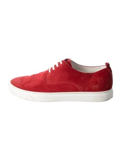 Pre-owned Kiton Suede Sneakers In Red