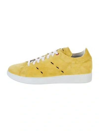 Pre-owned Kiton Suede Sneakers In Yellow