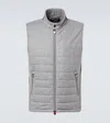 Kiton Suede-trimmed Cashmere-blend Vest In Gray