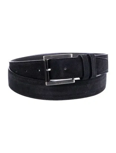 Pre-owned Kiton Suede Waist Belt In Blue