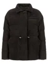 Kiton Down Jacket Long Sleeves Drawstring Collar Pocket In Brown