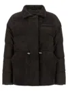 Kiton Down Jacket Long Sleeves Drawstring Collar Pocket In Brown