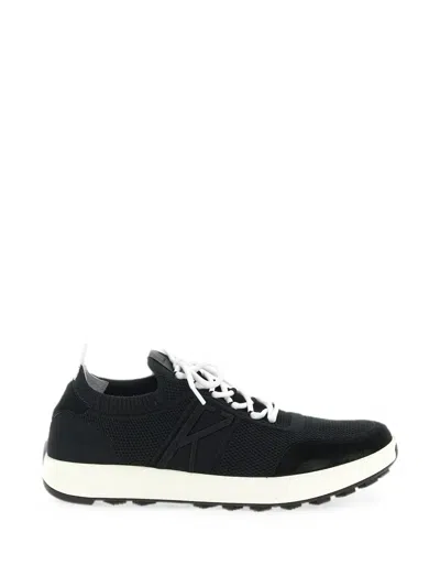Kiton Suede-trim Slip-on Sneakers In Black