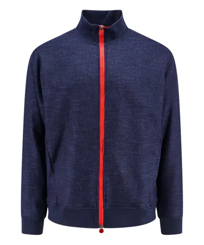 Kiton Virgin Wool Blend Sweatshirt In Blue