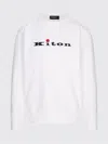 Kiton White Crew Neck Sweatshirt With Logo In White
