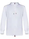 Kiton Zip-up Cotton Sweatshirt With Drawstring Hood In White