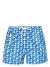 Kiton Nylon Swim Shorts In Blue