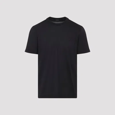 Kiton Short Sleeve Crew Neck T-shirt Design In Black