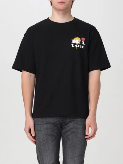 Kiton Print T-shirt In Black