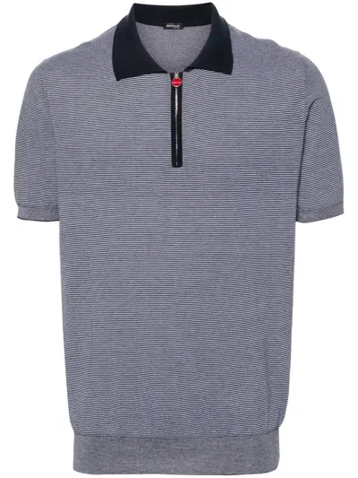 Kiton Zip-up Polo Shirt In Multicolor