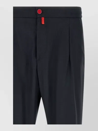 Kiton Tailored Button Pants Pleated Design Back Pocket In Black