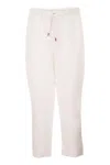 Kiton Tailored Linen Drawstring Trousers In White