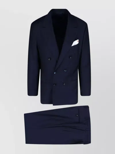 Kiton Tailored Suit Double-breasted Design In Blue