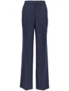 Kiton Virgin Wool Straight-leg Trousers In Blue