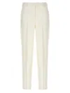 Kiton Slim Fit Trousers Featuring Front Pleats In White