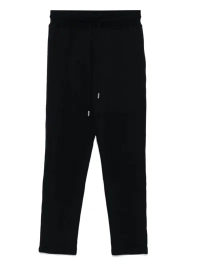 Kiton Tapered Cotton Trousers In Black
