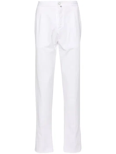 Kiton Tapered-leg Trousers In White