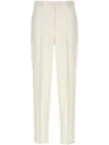 Kiton Slim Fit Trousers Featuring Front Pleats In White