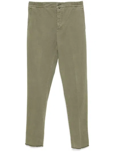 Kiton Tapered-leg Trousres In Green