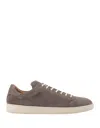 KITON TAUPE SUEDE LOW SNEAKERS
