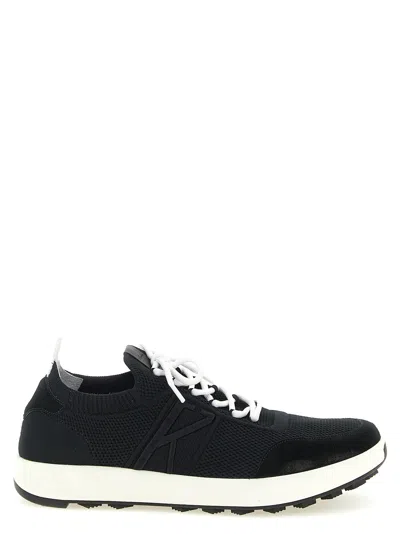 Kiton Technical Cotton Sneakers In Black