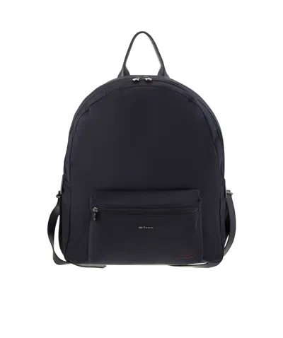 Kiton Technical Fabric Backpack With Logo In Black