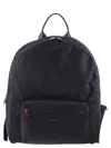 Kiton Technical Fabric Backpack With Logo In Orange