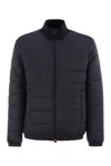 Kiton Technical Fabric Bomber Jacket In Blue