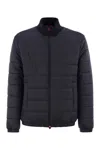 Kiton Technical Fabric Bomber Jacket In Blue