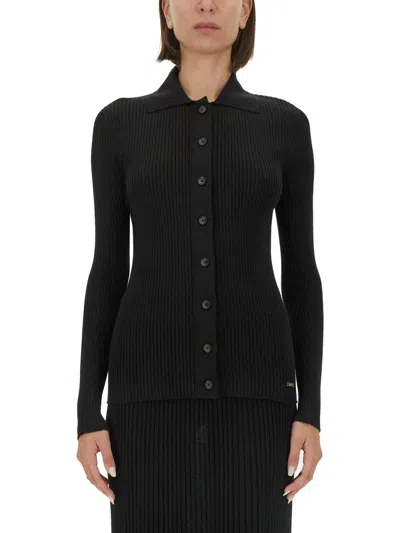 Kiton Textured Ribbed Knit Sweater In Black