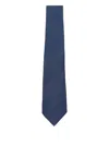 Kiton Textured Silk Tie Pointed Tip In Blue