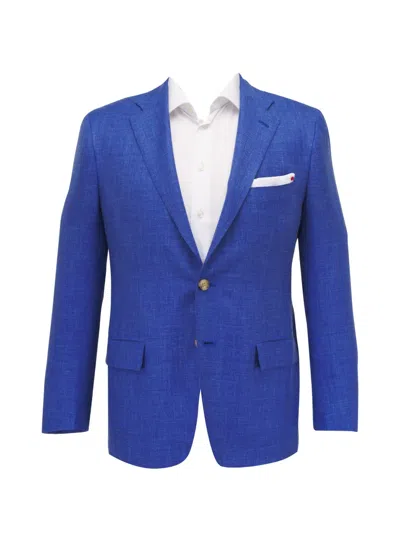 Kiton Textured Single-button Blazer In Blue