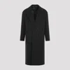 Kiton Dark Grey Tib Virgin Wool Coat In Grigio Scuro