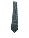 Kiton Geometric-patterned Silk Tie In Green