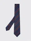 Kiton Men's Silk Micro-herringbone Stripe Seven-fold Tie In Blue