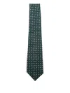 Kiton Geometric-patterned Silk Tie In Green
