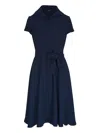 Kiton Short-sleeve Buttoned Dress In Blue