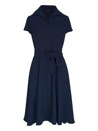 Kiton Tied-waist Midi Dress In Blue
